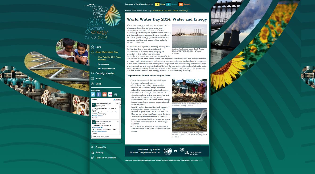 World Water Day 2014 website